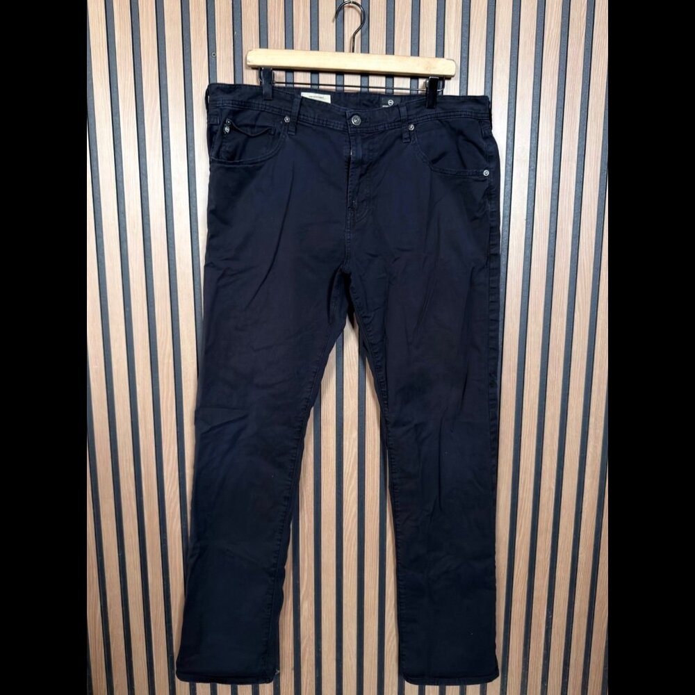 AG Adriano Goldschmied Pants 38 x 34 Mens Blue Navy Matchbox Slim Straight